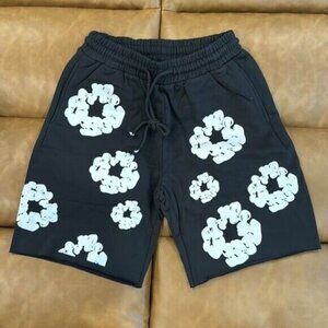 Denim Tears Black Shorts The Cotton Wreath Flared Mens Size Large